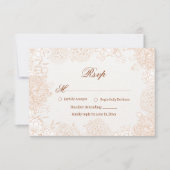 ロマンティックで落ち着いた結婚式RSVPカード 植物モチーフ 出欠カード (正面)