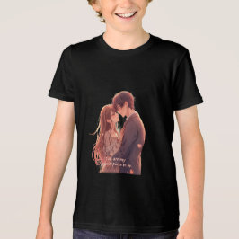 ロマンティックなアニメカップル - バレンタインデーにぴったりなデザイン トライブレンドTシャツ