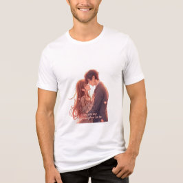 ロマンティックなアニメカップル - バレンタインデーにぴったりなデザイン トライブレンドTシャツ