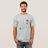 ロマンティックなイニシャルラブデザイン Tシャツ (正面フル)