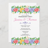 ロマンティックなウェディングエンゲージメントパーティーの招待状 招待状 (正面/裏面)