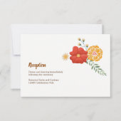 ロマンティックなキツネの花と葉の結婚式の招待状 招待状 (正面)