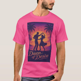 ロマンティックなグラデーションの夕焼けとダンサー Tシャツ