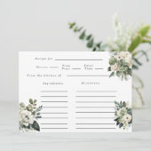 ロマンティックなグリーンとベージュの芍薬ウェディングレシピ 招待状 (スタンド正面)