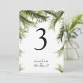 ロマンティックなグリーン トロピカル | テーブル番号カード 招待状 (スタンド正面)