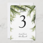 ロマンティックなグリーン トロピカル | テーブル番号カード 招待状 (裏面)