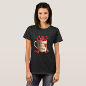 ロマンティックなコーヒー愛好家バレンタインマグ（赤いハート） Tシャツ (正面フル)