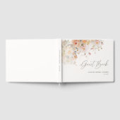 ロマンティックなコーラルピンクの花のブライダルシャワー ゲストブック (全面)
