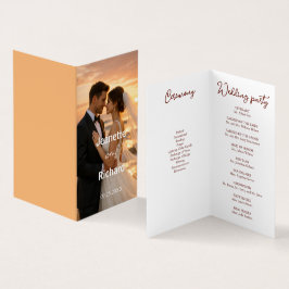 ロマンティックなサンセットビーチの結婚式の誓約プログラム