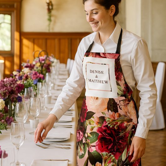 ロマンティックなシャープな菊のゴッサマー ピンク エプロン