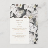 ロマンティックなシルバーの花のウェディングディテール エンクロージャーカード (正面)