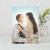 ロマンティックなスクリプト結婚発表 - ホワイト 招待状 (スタンド正面)