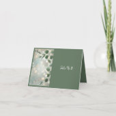 ロマンティックなセージグリーンのユーカリのウェディングテーブルカード サンキューカード (正面)