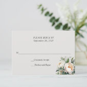ロマンティックなバラの結婚式RSVPカード 出欠カード (スタンド正面)