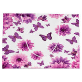 ロマンティックなバラの花柄 ラージペーパーバッグ (裏面)