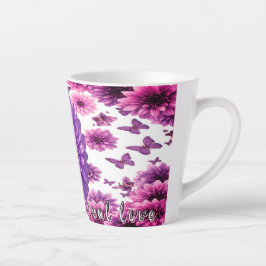 ロマンティックなバラの花 カフェラテマグ