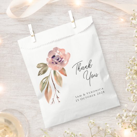 ロマンティックなバラ色のマーブルの水彩 フェイバーバッグ (クリップ留めされた状態)