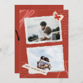 ロマンティックなバレンタインデーの写真コラージュカード シーズンカード (正面/裏面)