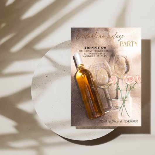 ロマンティックなバレンタインデーパーティー 招待状