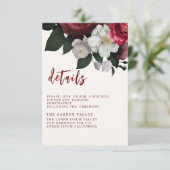 ロマンティックなバーガンディーレッドの銅の結婚式 エンクロージャーカード (スタンド正面)