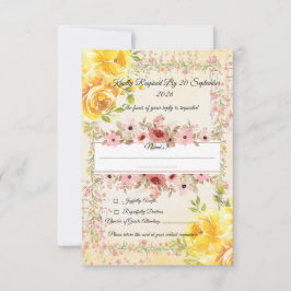 ロマンティックなパステルウェディングステーショナリー 出欠カード