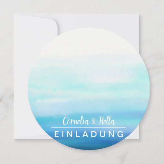 ロマンティックなパステル招待状 色鮮やか 招待状 (正面)