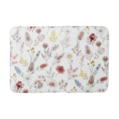 ロマンティックなパステル水彩の野の花 バスマット (正面)