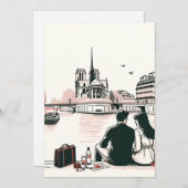 ロマンティックなパリのピクニック愛。愛おしい瞬間 シーズンカード (正面/裏面)