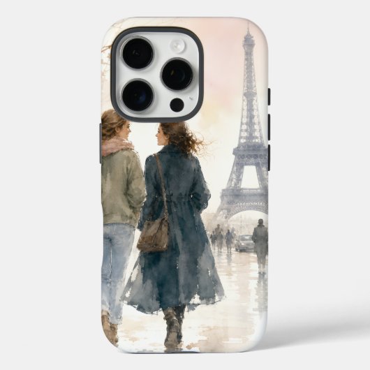 ロマンティックなパリの街並みプリント Case-Mate iPhoneケース (裏面)
