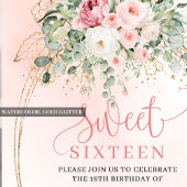 ロマンティックなピンクのグリーンが美しいSweet Sixteen招待状 招待状