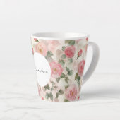ロマンティックなピンクのバラの花 カフェラテマグ (右アングル)