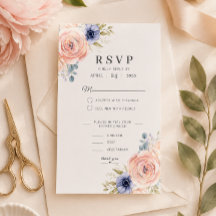 ロマンティックなピンクの芍薬の結婚式RSVPカードテンプレート