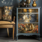 ロマンティックなフェアリーテイルの森のユニコーンの翼 ランバークッション