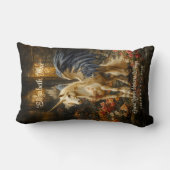 ロマンティックなフェアリーテイルの森のユニコーンの翼 ランバークッション (裏面)