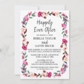 ロマンティックなフェアリーテイルリースの挙式後のパーティー招待状 招待状 (正面)