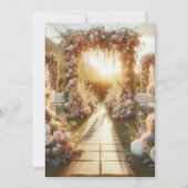 ロマンティックなフラワーリングのウェディング　招待状背景 セーブザデート (裏面)