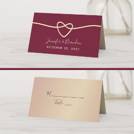 ロマンティックなボルドーの結婚式 プレイスカード