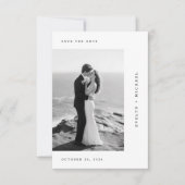 ロマンティックなモノクロの結婚式の写真 セーブザデート (正面)