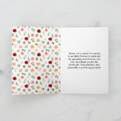 ロマンティックなローズの花のベイビーシャワー サンキューカード (内部)