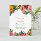 ロマンティックなヴィンテージのバラとブルーバードのウェディング 招待状 (スタンド正面)