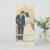 ロマンティックなヴィンテージ結婚式のカップルアート (スタンド正面)