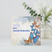 ロマンティックなヴィンテージ蝶の花嫁お披露目パーティー 招待状 (スタンド正面)