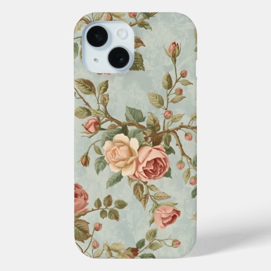 ロマンティックなヴィンテージ ローズ ガーデン Case-Mate iPhoneケース (裏面)