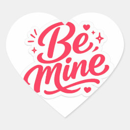 ロマンティックな円周率「Be Mine」ハートステッカー ハートシール