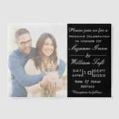 ロマンティックな写真とテキストの結婚式招待状 ベラム紙招待状 (正面)