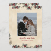 ロマンティックな冬のウェディング 招待状 (正面/裏面)