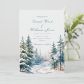 ロマンティックな冬の森のウェディング 招待状 (スタンド正面)