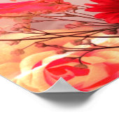 ロマンティックな壁を飾る花と花 ポスター (角)