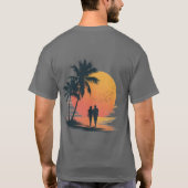 ロマンティックな夕日の散歩 Tシャツ (裏面)