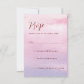ロマンティックな夕日 水彩結婚式招待状 RSVP サンキューカード (正面)